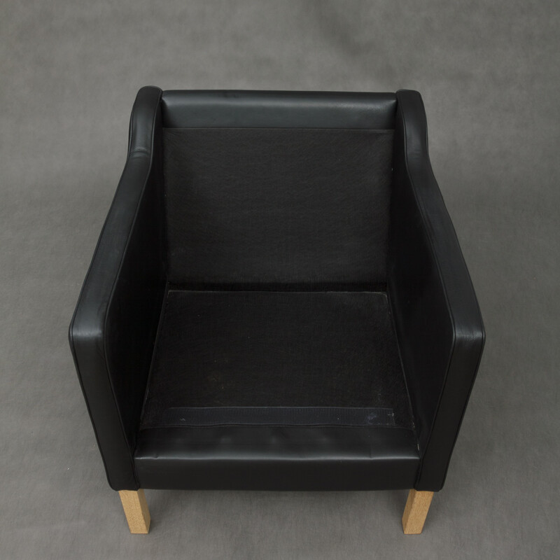 Vintage Black leather armchair - 1990s