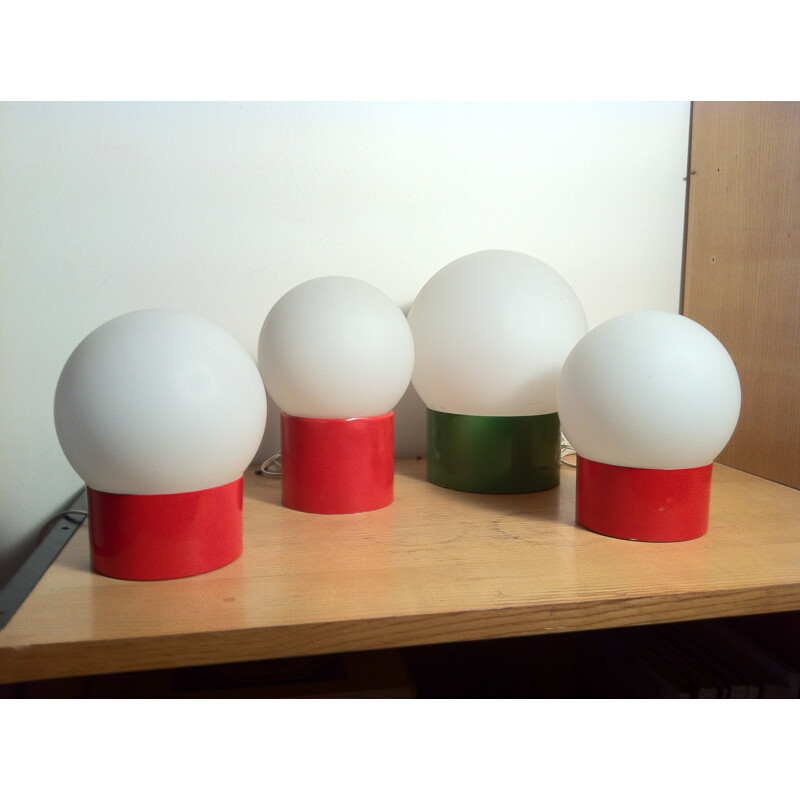 Set of 4 "space age" lamps - 1970s