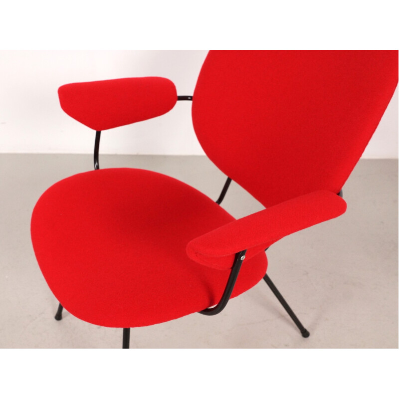 Red easy Chair by W.H. Gispen for Kembo - 1950s