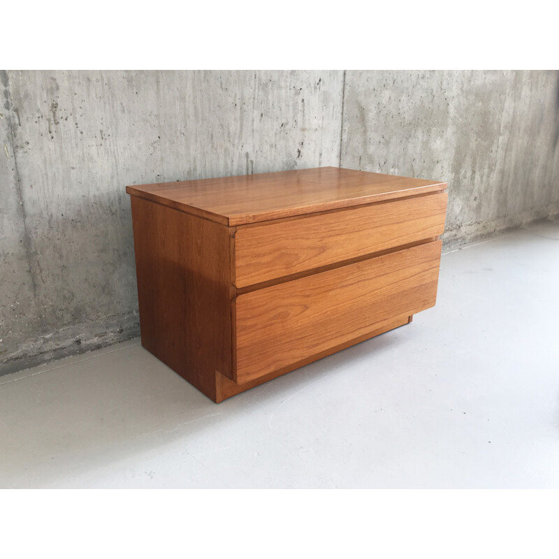 Chest of drawers and illuminated wall mounted display cabinet for Beaver and Tapley - 1970s