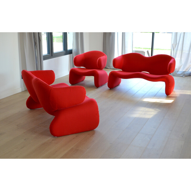 Set of Djinn Sofas & Armchair by Olivier Mourgue for airborne - 1970s