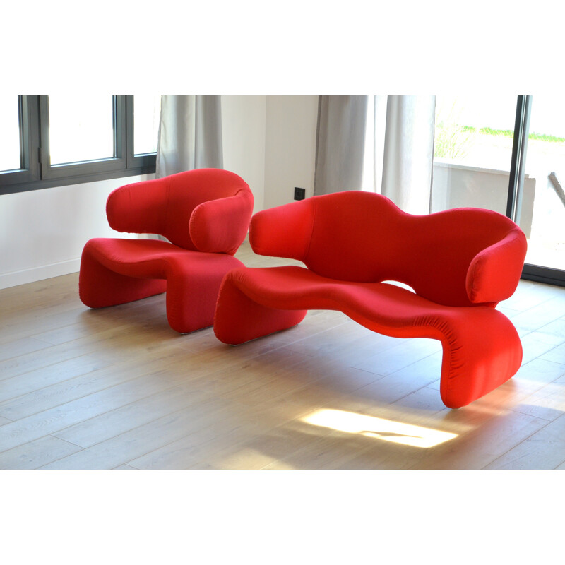 Set of Djinn Sofas & Armchair by Olivier Mourgue for airborne - 1970s