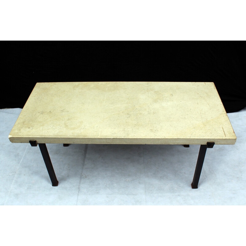 Wrought iron vintage coffee table - 1940s