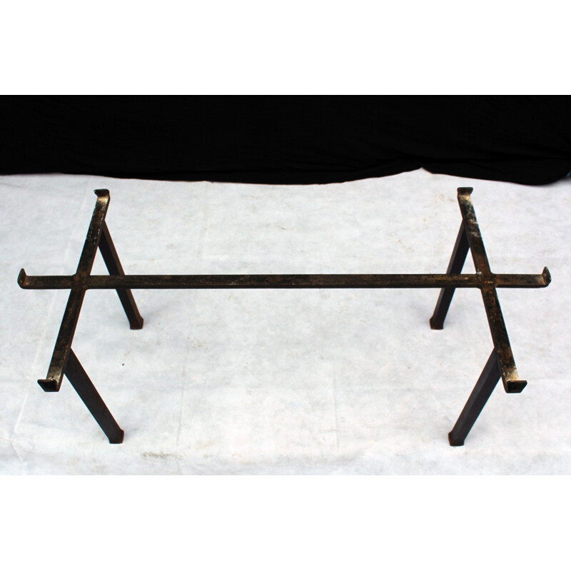 Wrought iron vintage coffee table - 1940s