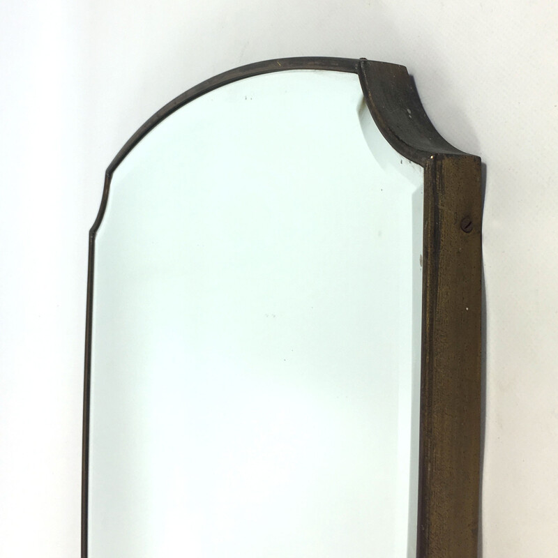 Brass frame mirror, Italy - 1950s