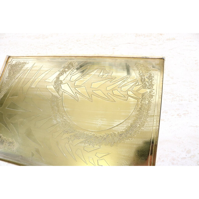 Coffee table "etched Maho" by George Mathias - 1970s