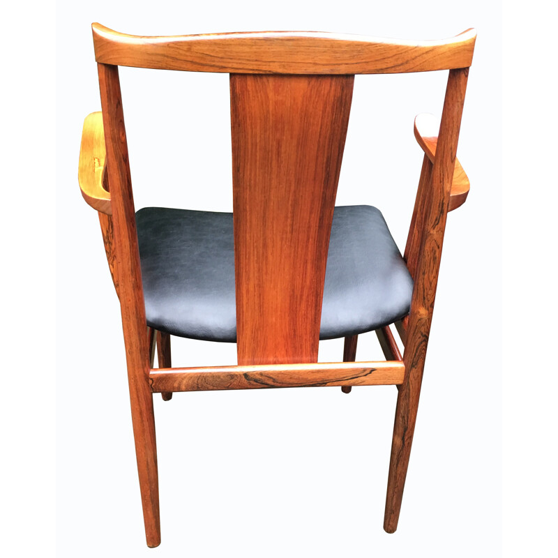 Ensemble à repas de 6 "4 chaise et 2 fauteuils" vintage en palissandre - 1960