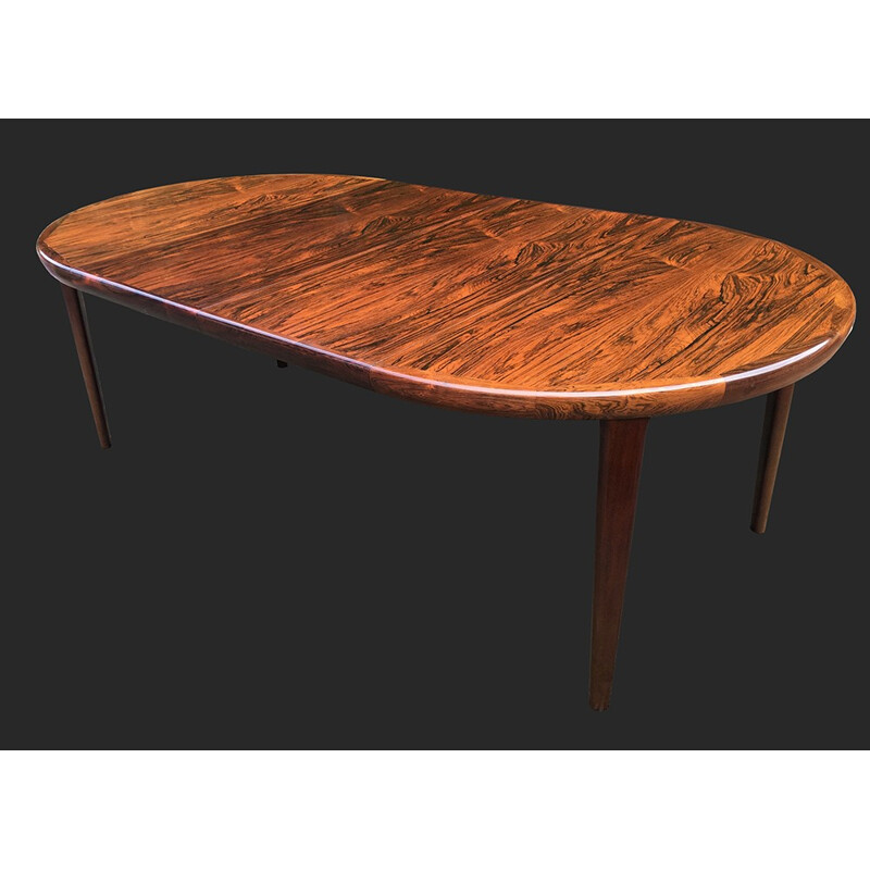 Danish Rosewood 2 leaf Extendable Mid Century Dining Table - 1960s