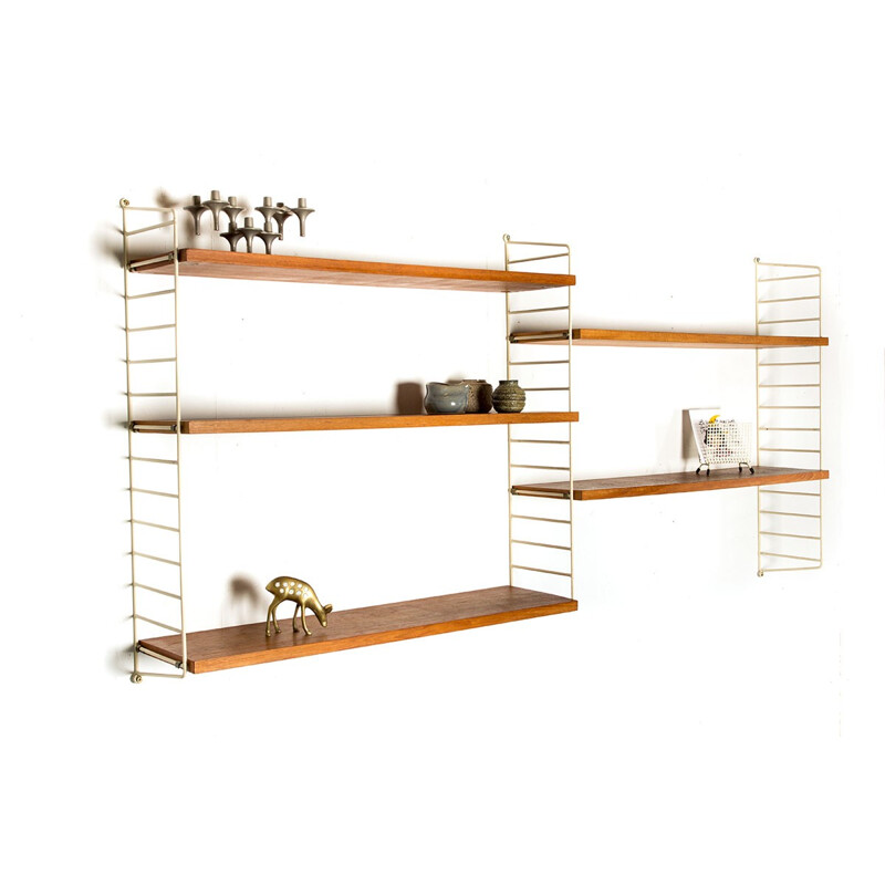 Vintage Teak Wall system by Nisse Strinning for String AB - 1950s