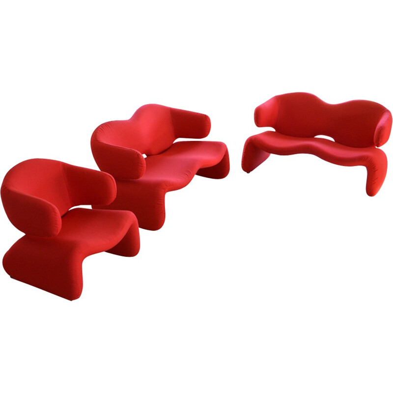 Set of Djinn Sofas & Armchair by Olivier Mourgue for airborne - 1970s