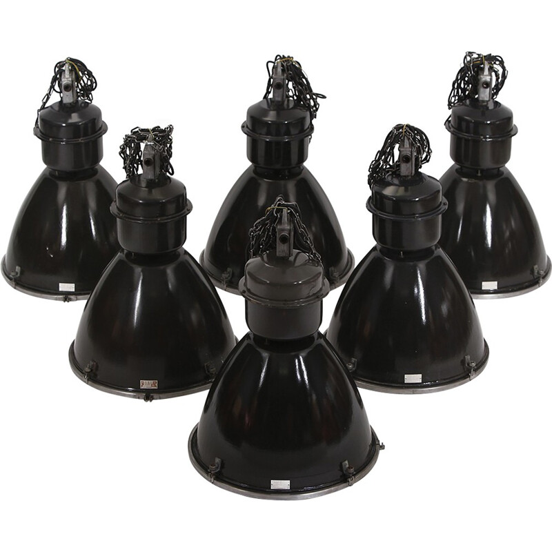 Set of 6 Industrial Lamps vintage - 1960s