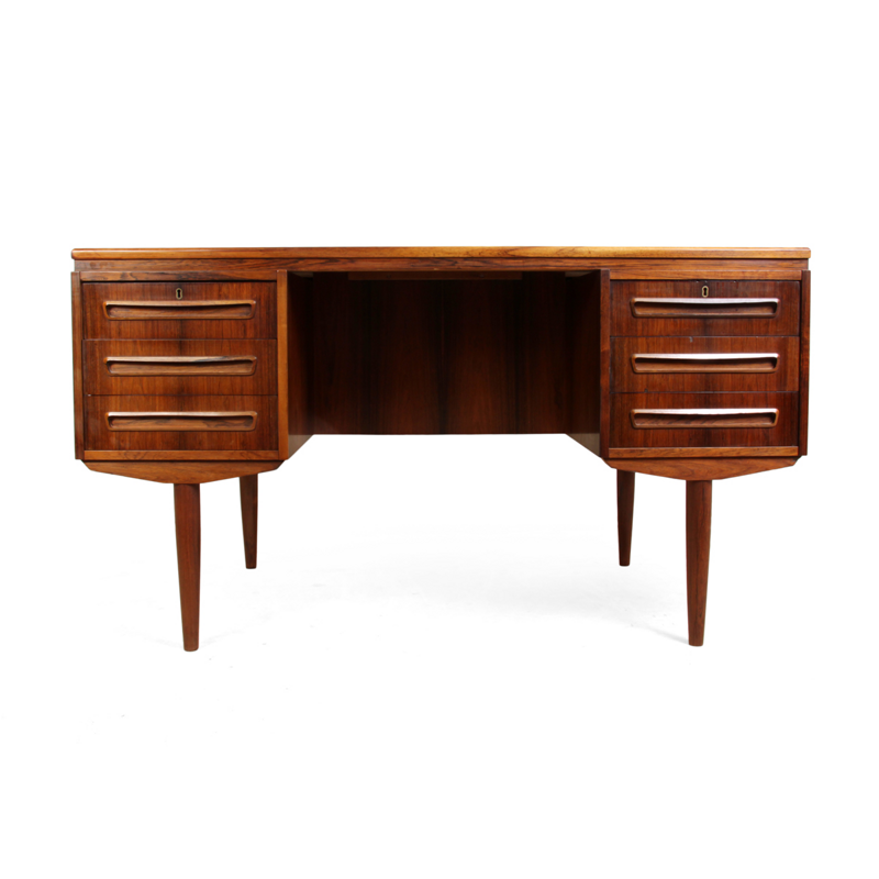 Bureau vintage en palissandre de J Svenstrup pour AP Mobler - 1960