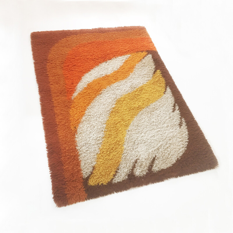 Vintage Modernist Rya Rug by Desso, Netherlands - 1970s