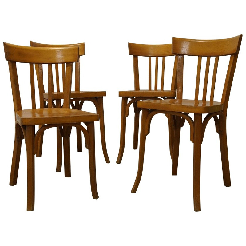Set of 4 chairs "Bistrot", Manufacturer BAUMANN - 1960