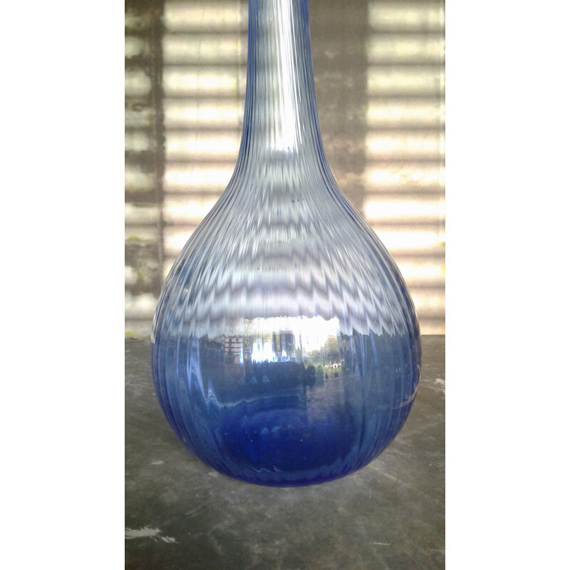 Vintage blue vase in crystal by Daum - 1960s
