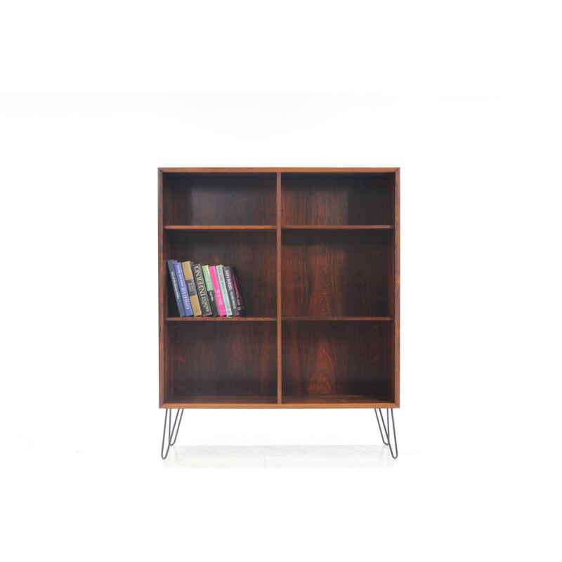 Vintage bookcase in rosewood with iron legs - 1960s