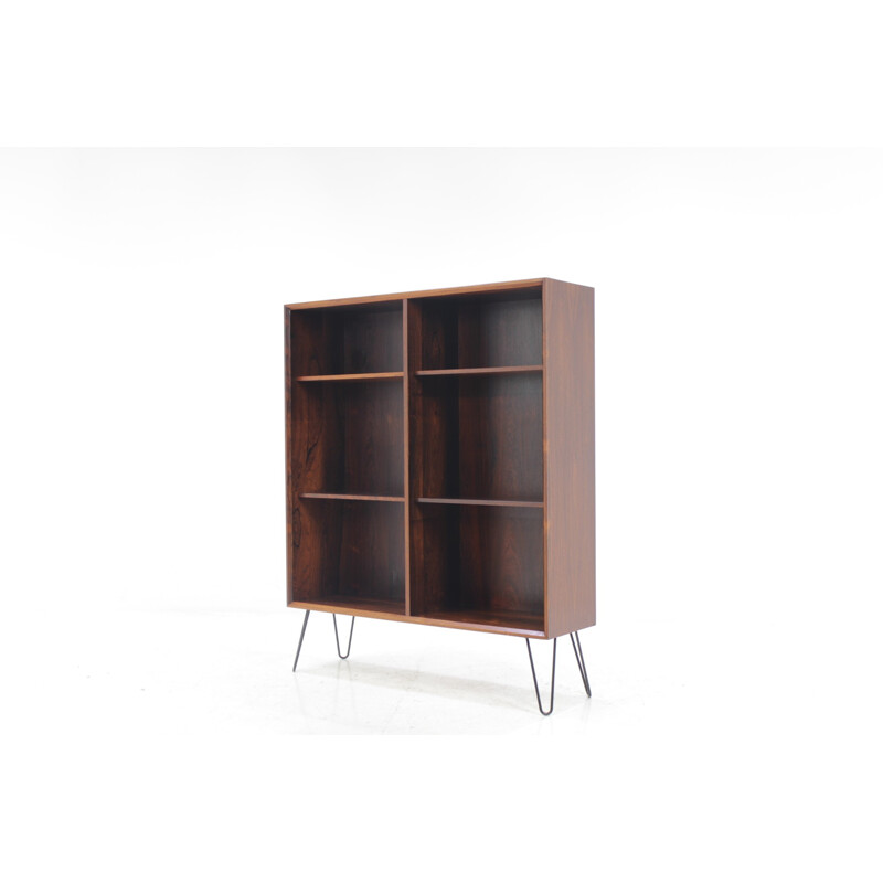 Vintage bookcase in rosewood with iron legs - 1960s