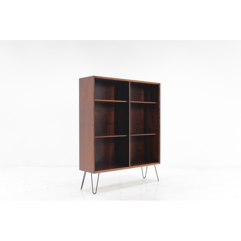 Vintage bookcase in rosewood with iron legs - 1960s