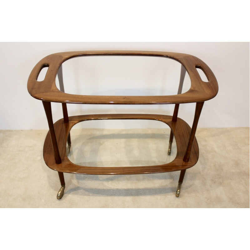 Walnut Bar Cart by Cesare Lacca for Cassina - 1950s 