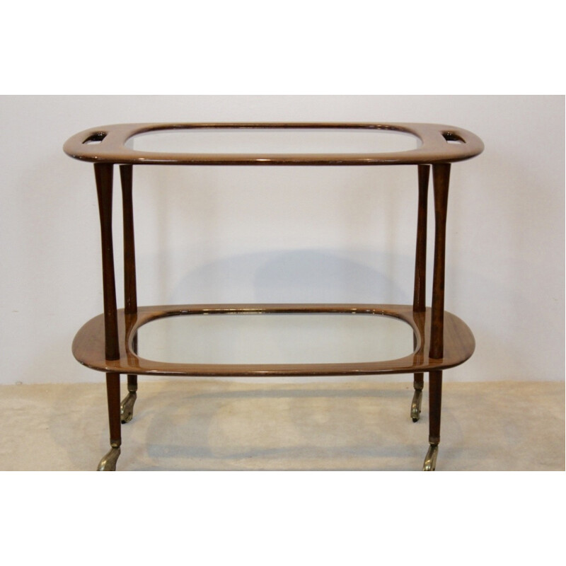 Walnut Bar Cart by Cesare Lacca for Cassina - 1950s 