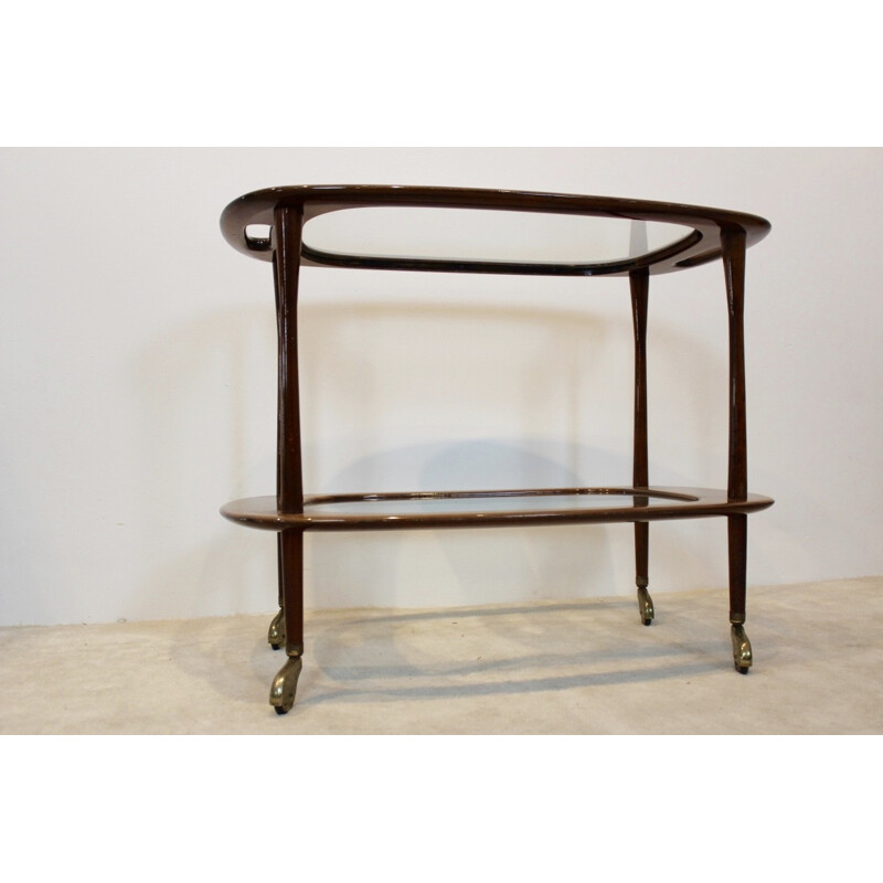 Walnut Bar Cart by Cesare Lacca for Cassina - 1950s 