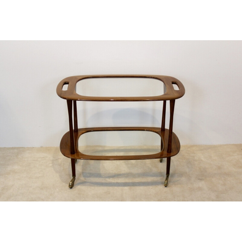 Walnut Bar Cart by Cesare Lacca for Cassina - 1950s 