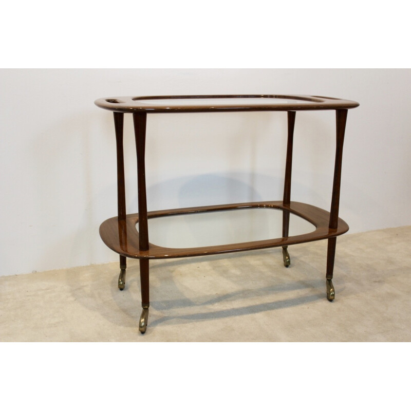 Walnut Bar Cart by Cesare Lacca for Cassina - 1950s 