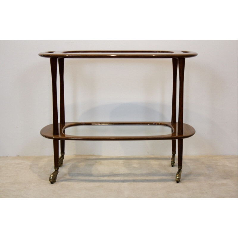 Walnut Bar Cart by Cesare Lacca for Cassina - 1950s 