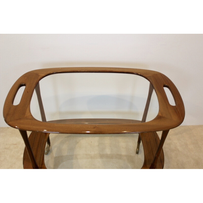 Walnut Bar Cart by Cesare Lacca for Cassina - 1950s 