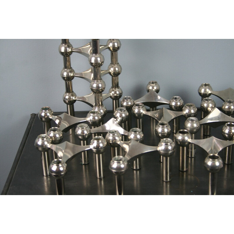 Set of 20 modular candleholders by Nagel - 1970s