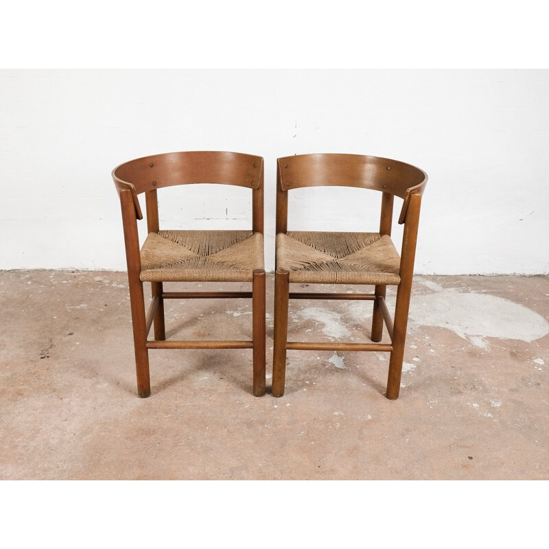 Pair of chairs vintage by Mogens Lassen for Fritz Hansen - 1960s