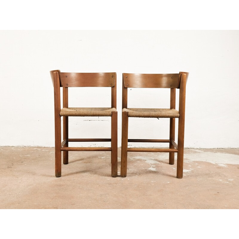 Pair of chairs vintage by Mogens Lassen for Fritz Hansen - 1960s