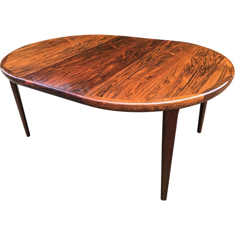 Danish Rosewood 2 leaf Extendable Mid Century Dining Table - 1960s