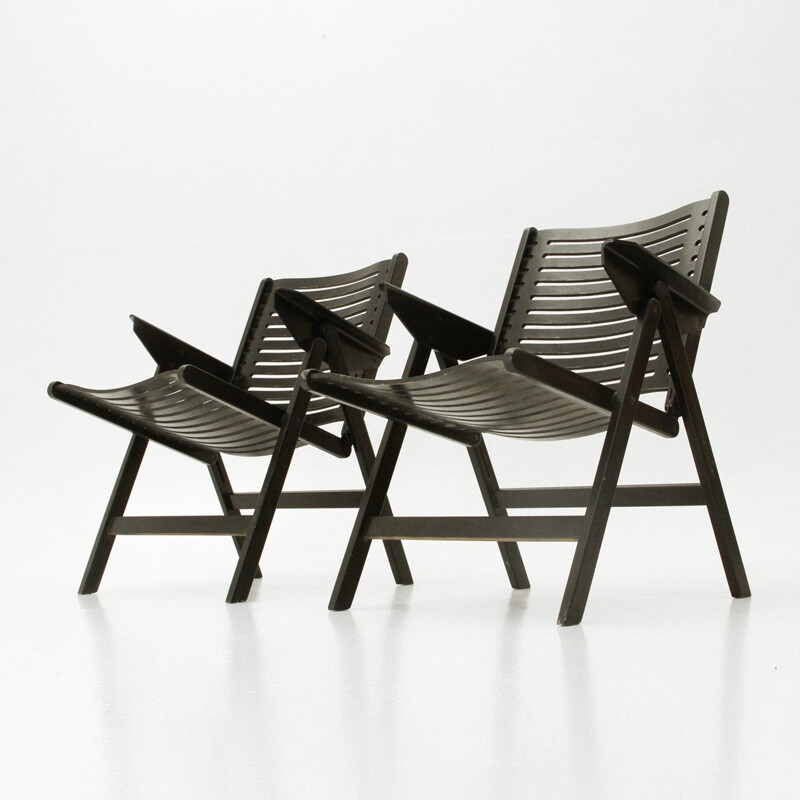 Paire of Rex Folding vintage armchairs by Niko Kralj for Stol - 1950s