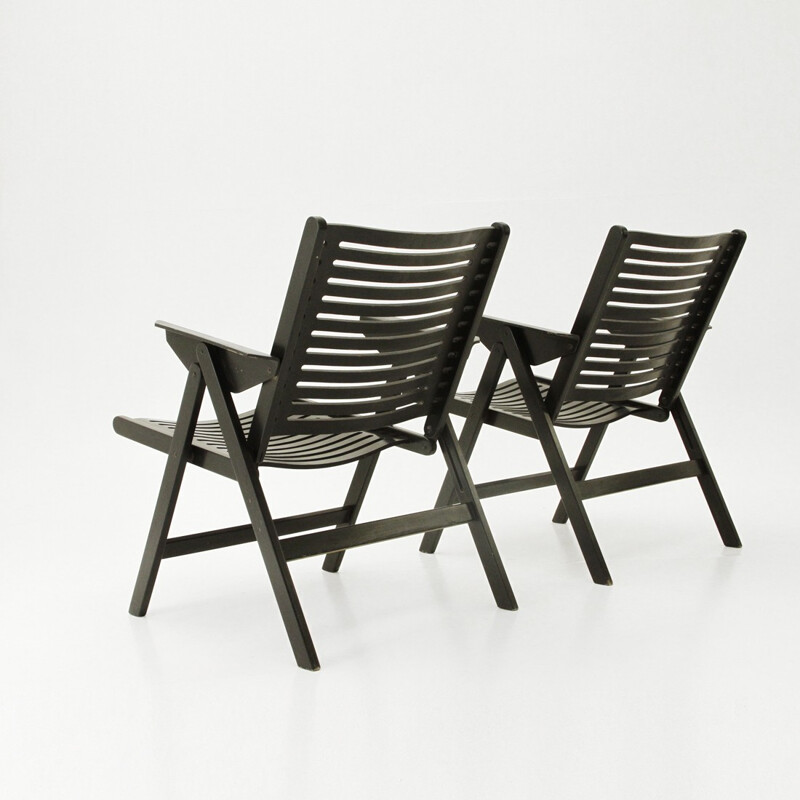 Paire of Rex Folding vintage armchairs by Niko Kralj for Stol - 1950s