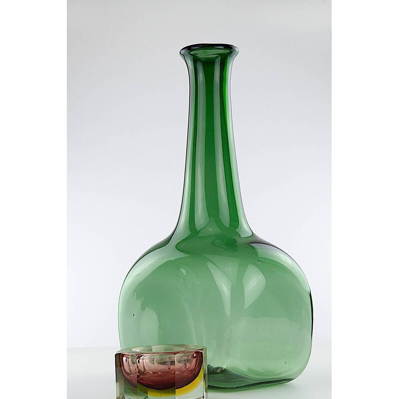Glass vintage green Vase - 1960s