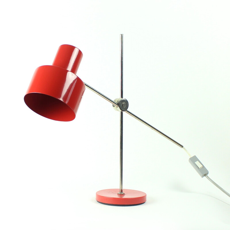 Lampe de table rouge de Jan Suchan pour Elektrosvit  - 1960