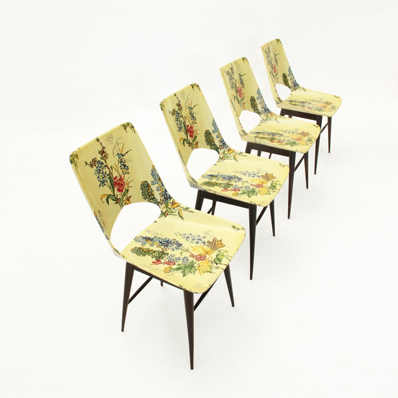 Set of 4 Vintage Italian Domus Nostra dining chairs - 1950s