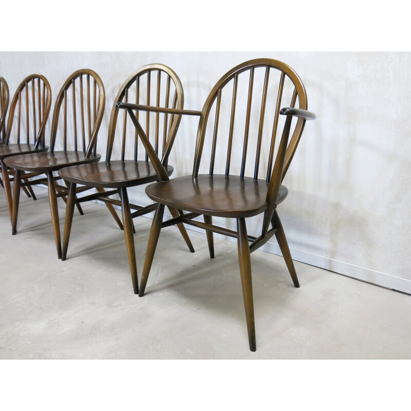 Suite de 6 chaises à repas Windsor par Lucian Ercolani pour Ercol - 1960