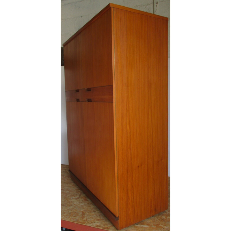 Vintage cabinet in teak by G. Hoffstead for Uniflex - 1960s
