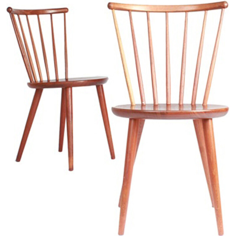 Suite of 6 teak vintage chairs - 1960s