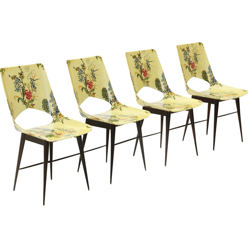 Set of 4 Vintage Italian Domus Nostra dining chairs - 1950s
