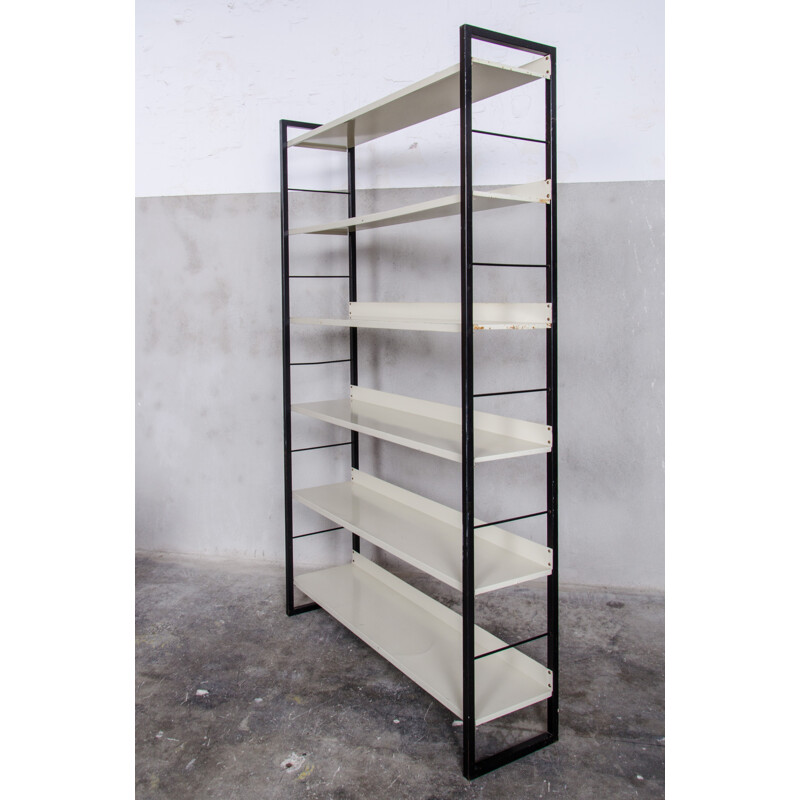 Large Metal Bookcase by A.D. Dekker for Tomado - 1960s