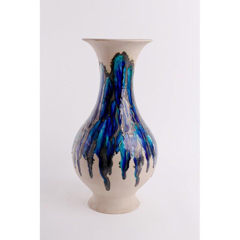 Grand vase en céramique vintage par Eva Bod - 1970