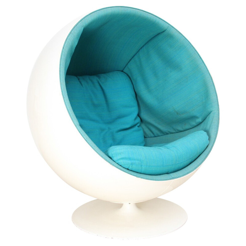 White and turquoise "Ball Chair", Eero AARNIO - 1960s