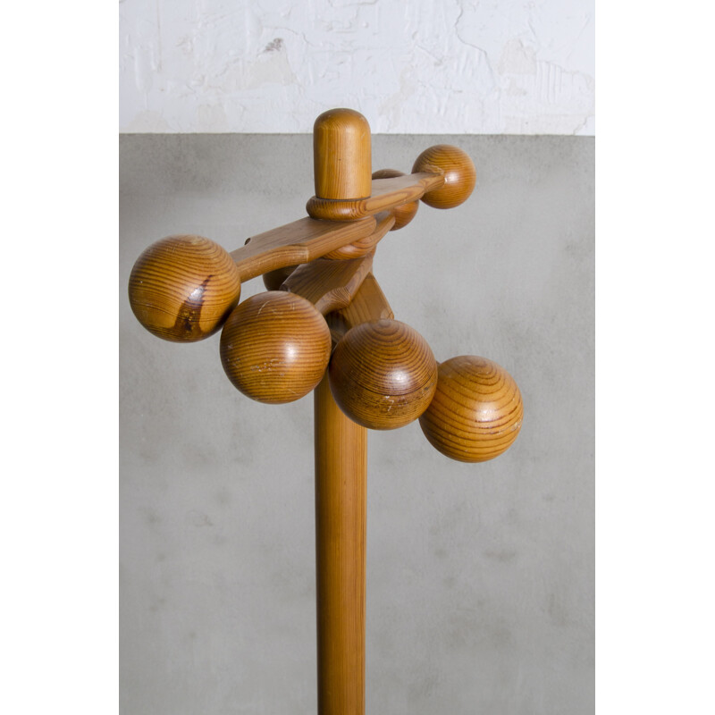 Space Age Pinewood Danish coat rack - 1960s