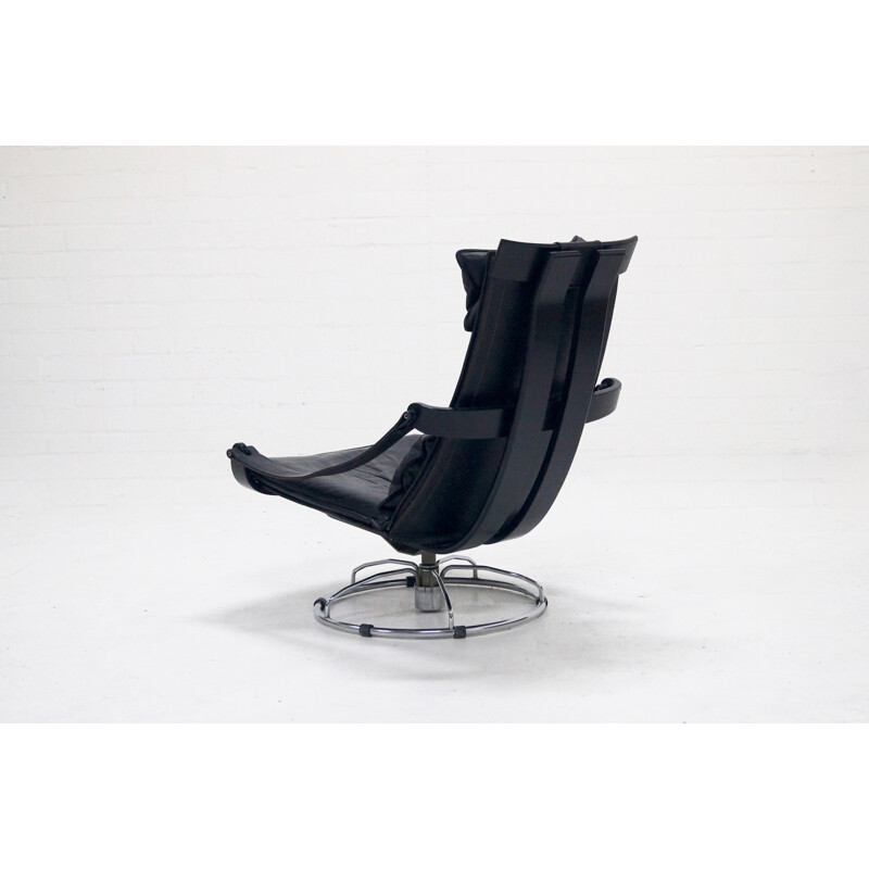 Mid-Century Scandinavian Lounge Swivel Chair by Åke Fribyter for NELO - 1970s