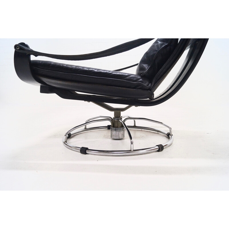 Mid-Century Scandinavian Lounge Swivel Chair by Åke Fribyter for NELO - 1970s