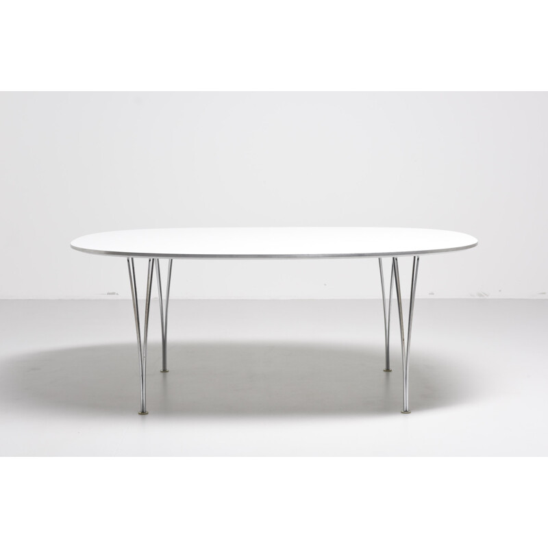 Vintage white dining table by Piet Hein for Fritz Hansen - 1970s