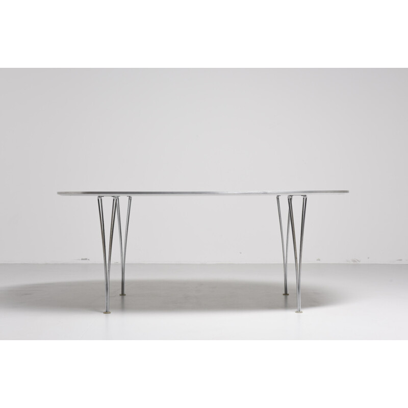 Table à repas vintage blanche de Piet Hein pour Fritz Hansen - 1970